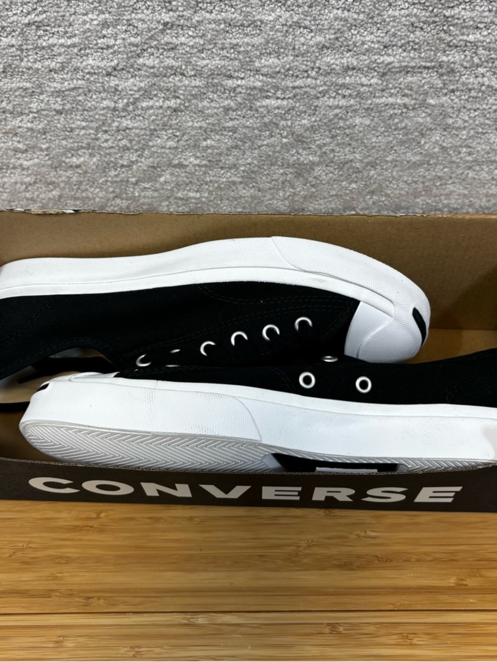 Converse Jack Purcell Canvas Low BLACK / WHITE (164056C) Mens Sz 7 Womans Sz 8.5 - Picture 4 of 7
